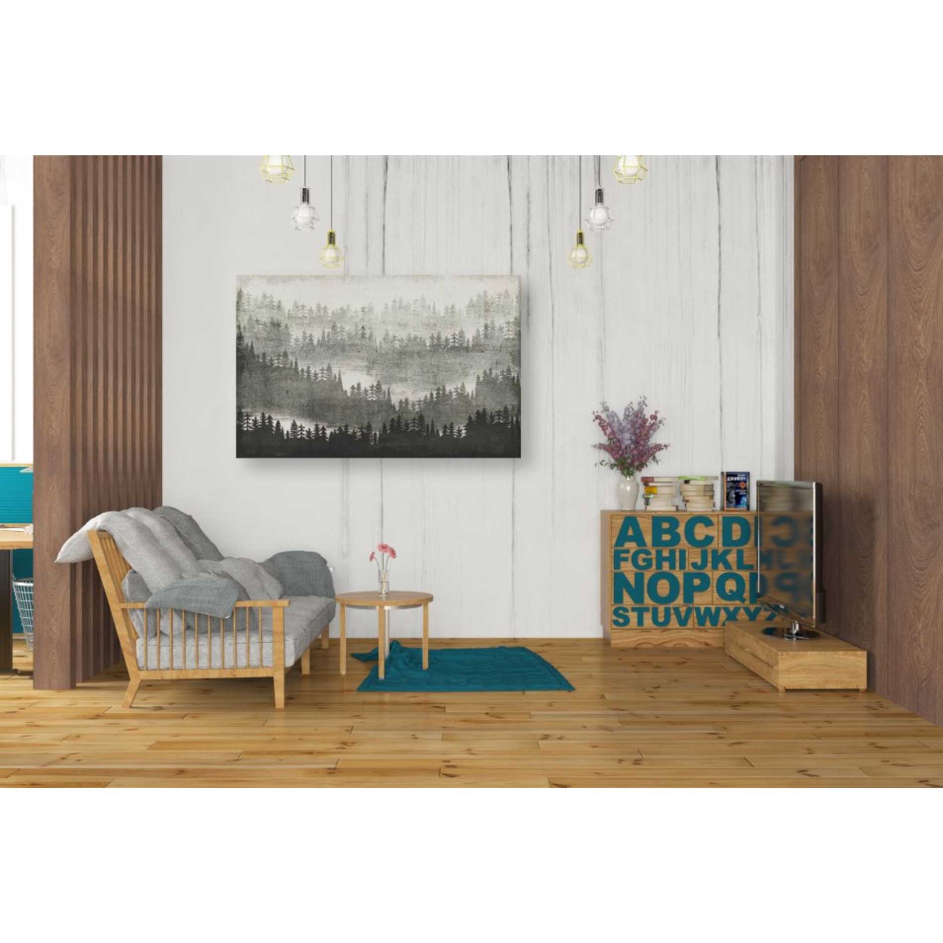 'Mountainscape Silver' by Michael Mullan, Canvas Wall Art,40 x 26