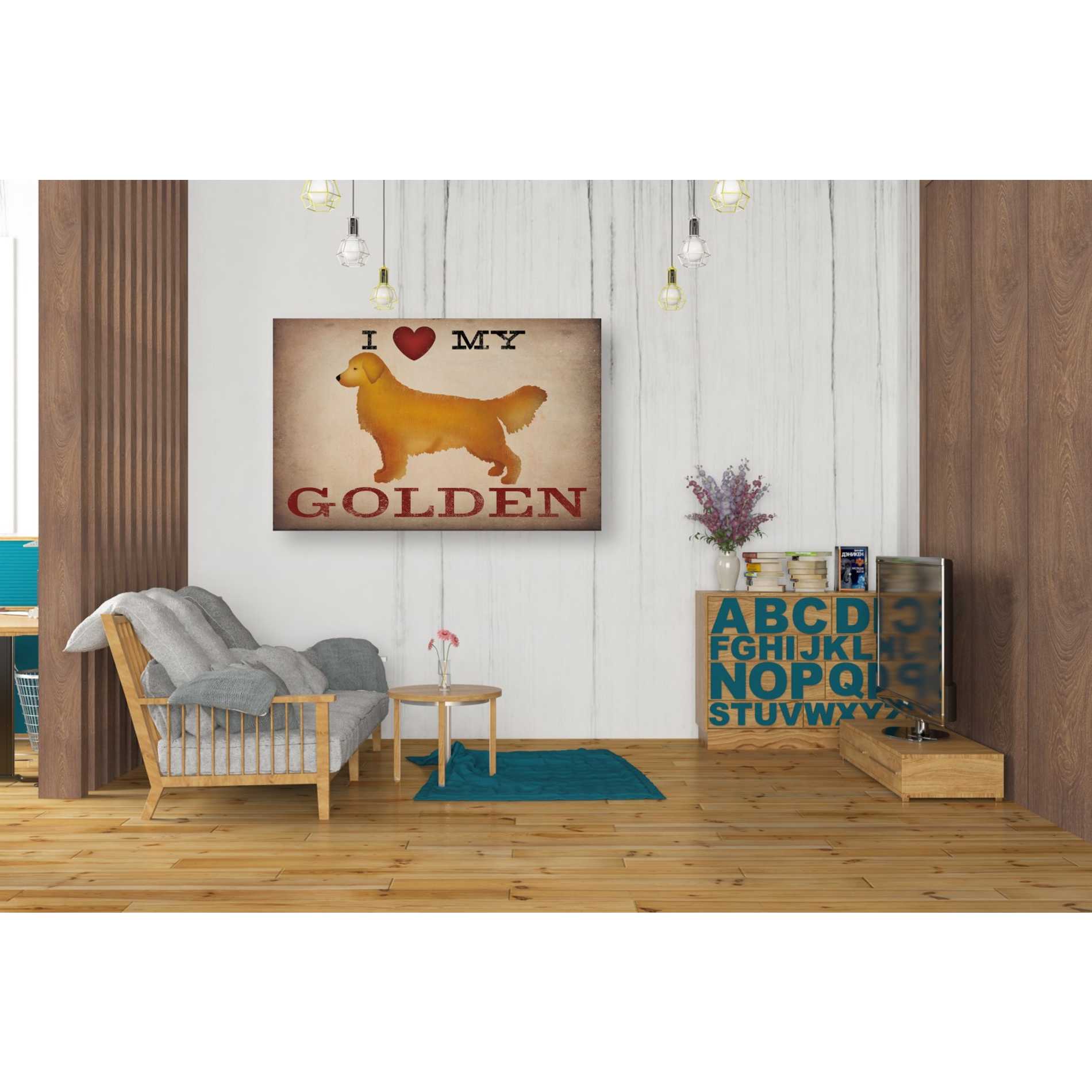 'Golden Dog at Show Love III' by Ryan Fowler, Canvas Wall Art,26 x 40