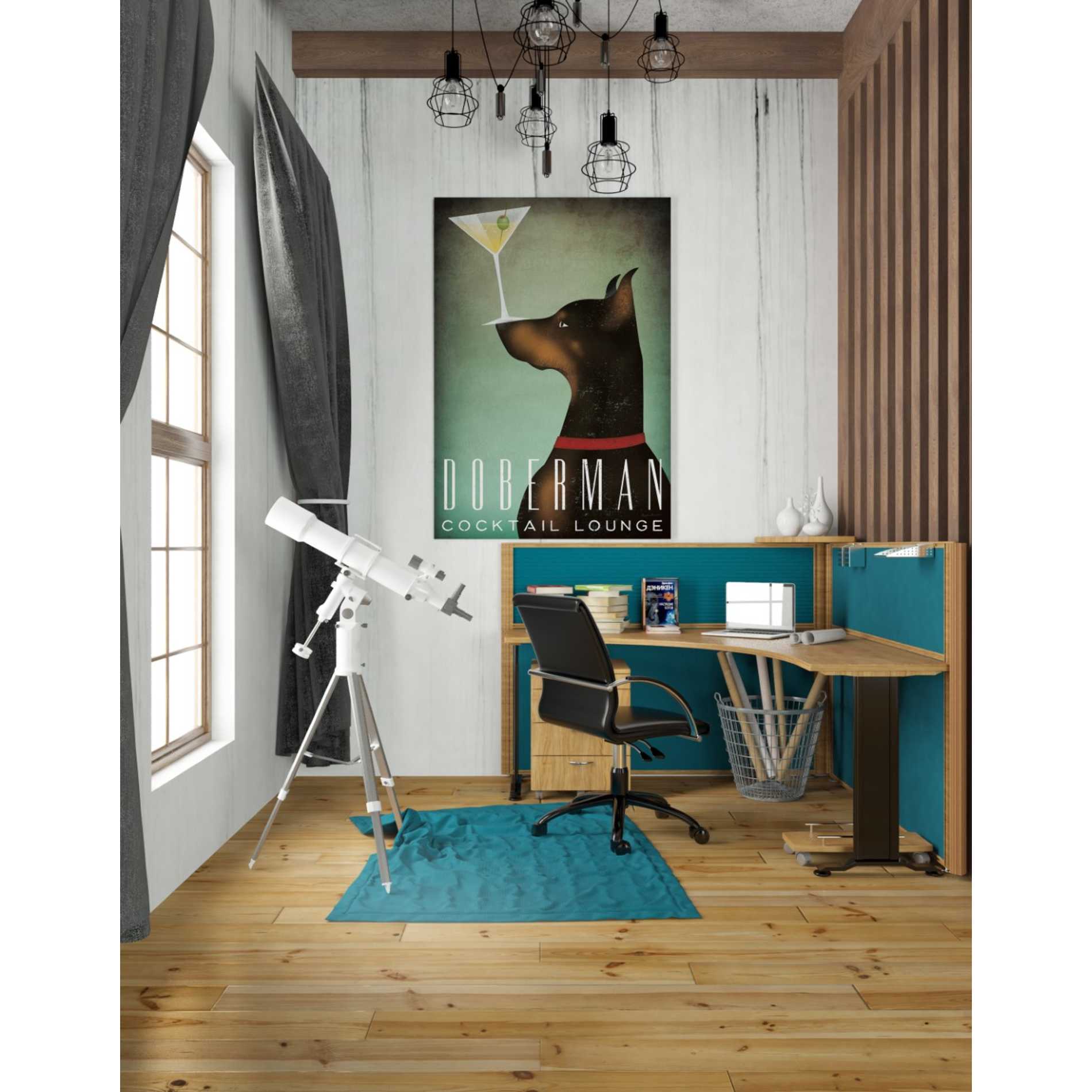 'Doberman Martini' by Ryan Fowler, Canvas Wall Art,26 x 40