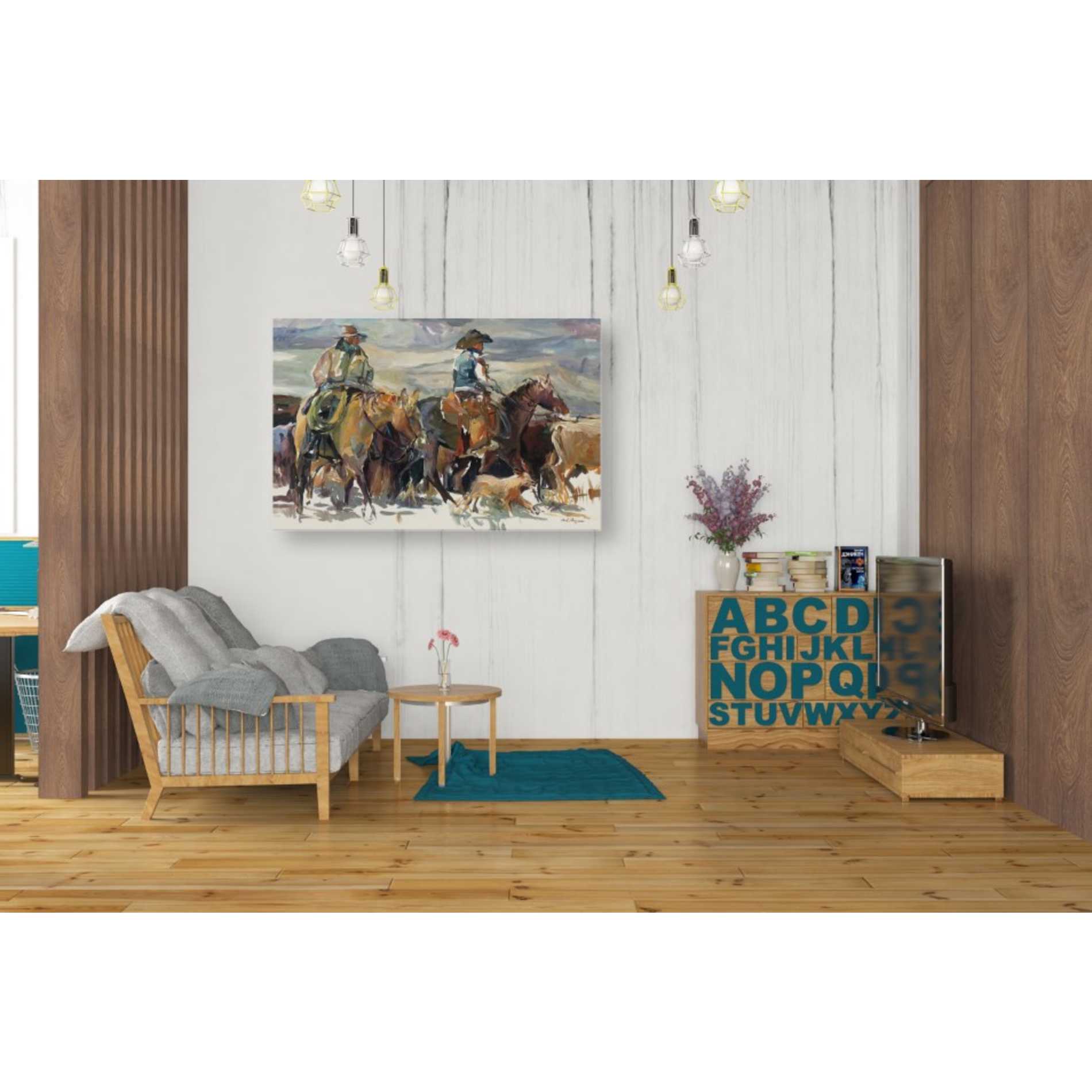 'The Roundup' by Marilyn Hageman, Canvas Wall Art,40 x 26