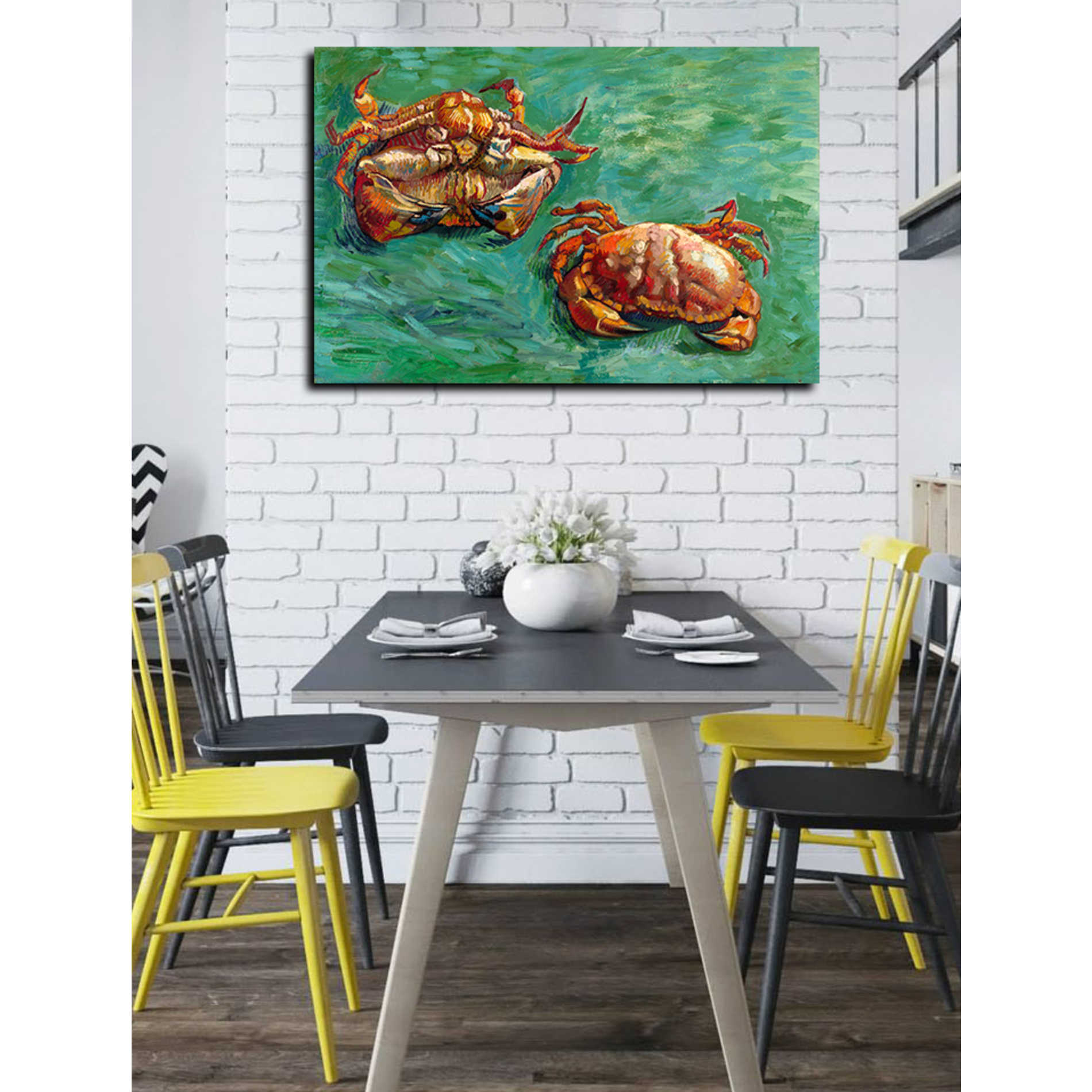 'Two Crabs' by Vincent Van Gogh Canvas Wall Art,26 x 40
