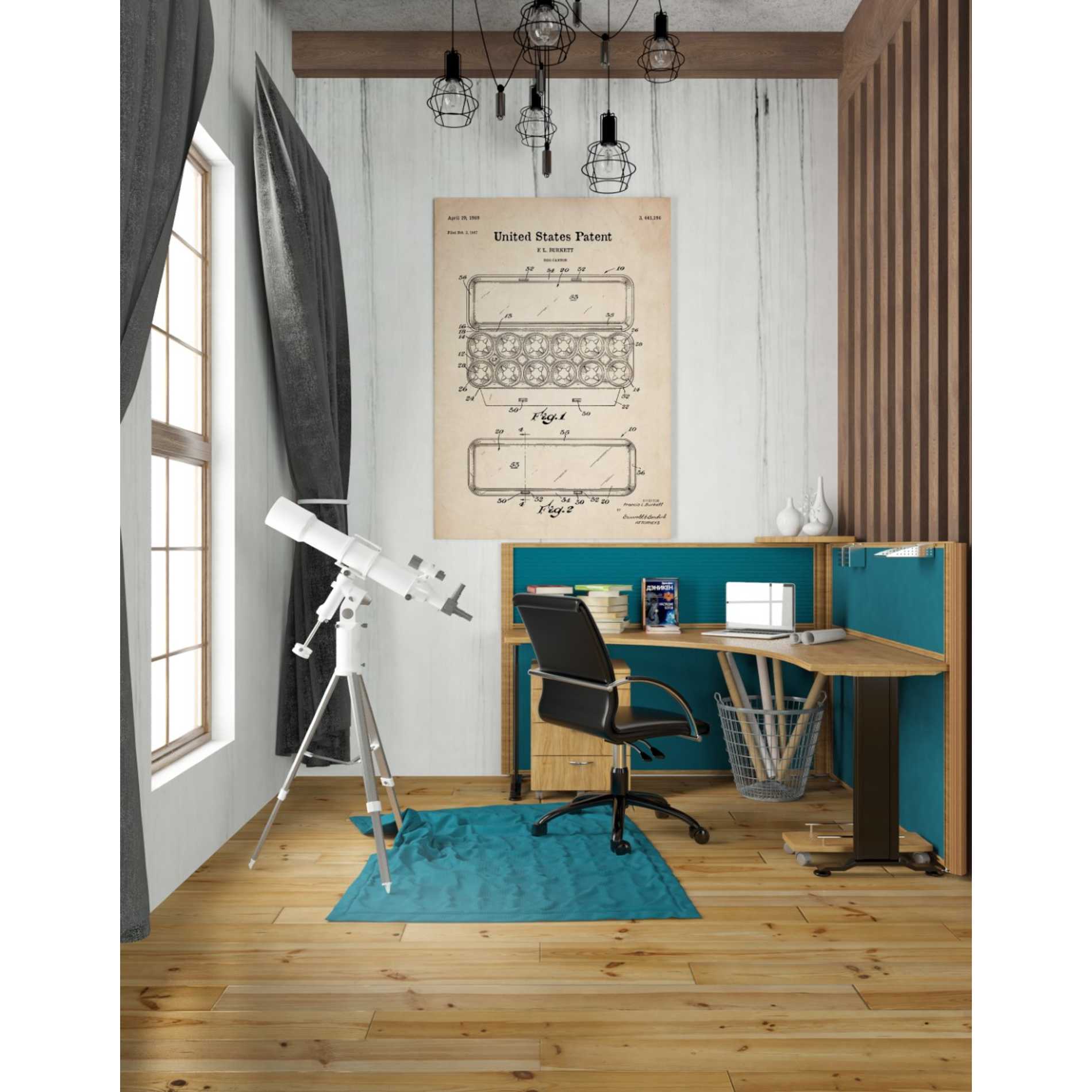 'Egg Carton Blueprint Patent Parchment' Canvas Wall Art,26 x 40