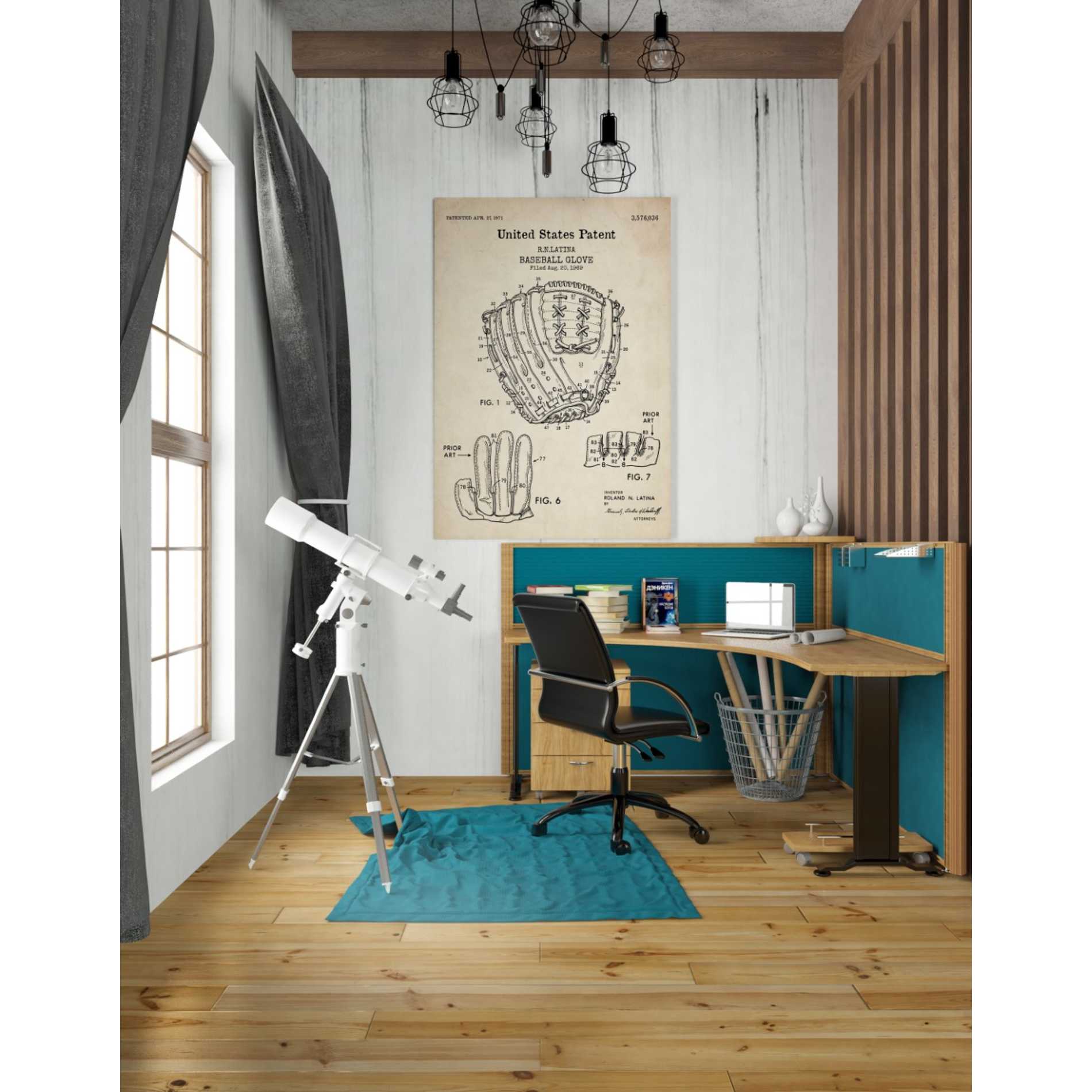 'Baseball Glove, 1971, Blueprint Patent Parchment' Canvas Wall Art,26 x 40