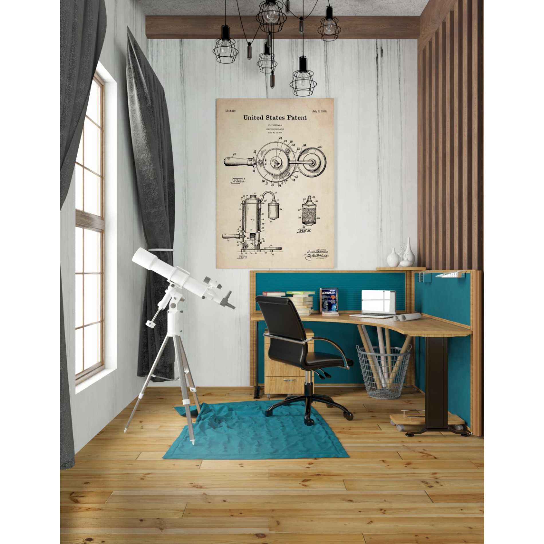 'Coffee Percolator Blueprint Patent Parchment' Canvas Wall Art,26 x 40