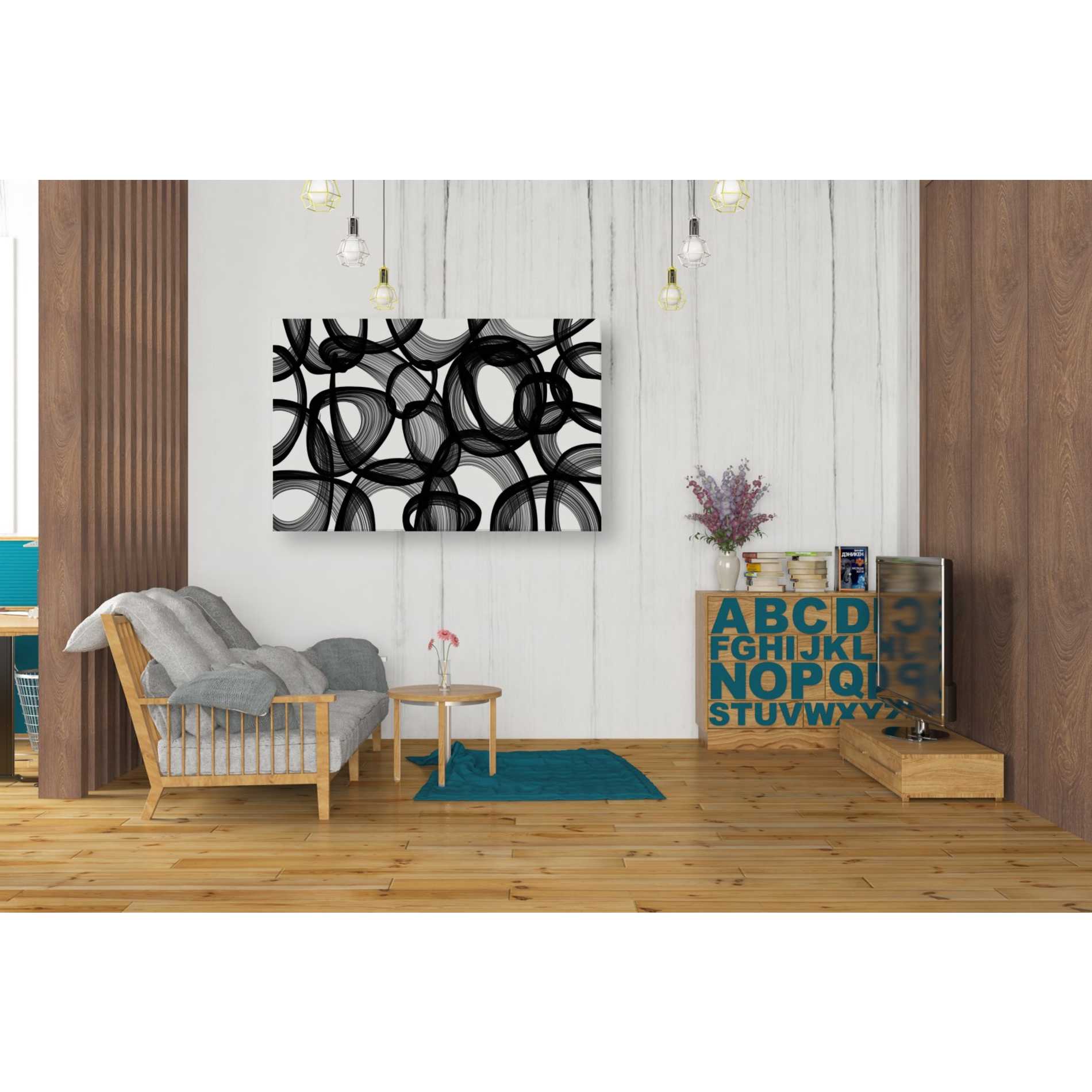 'Abstract Black and White 2015' by Irena Orlov, Canvas Wall Art,40 x 26