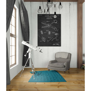 'Barber Shears Blueprint Patent Chalkboard' Canvas Wall Art,26 x 40