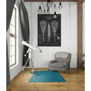 'Lacrosse Racquet Blueprint Patent Chalkboard' Canvas Wall Art,26 x 40