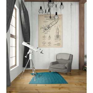'Rocket Ship Blueprint Patent Parchment' Canvas Wall Art,26 x 40