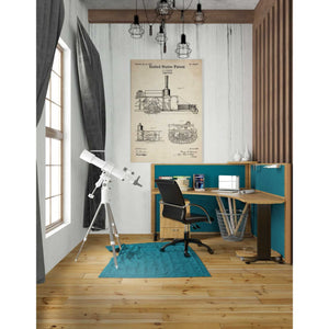 'Tractor Blueprint Patent Parchment' Canvas Wall Art,26 x 40