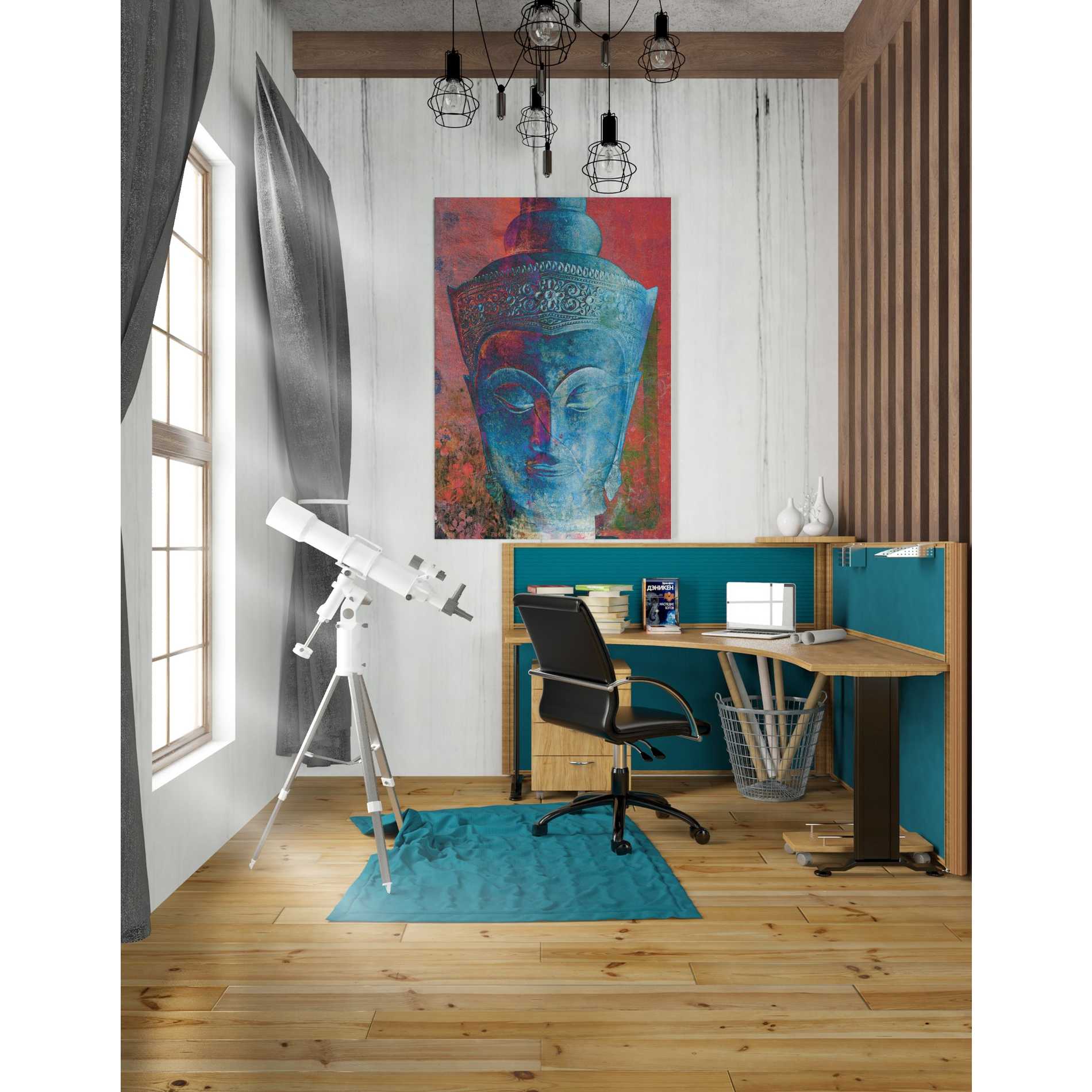 'Blue Buddha Head' by Elena Ray Canvas Wall Art,26 x 40