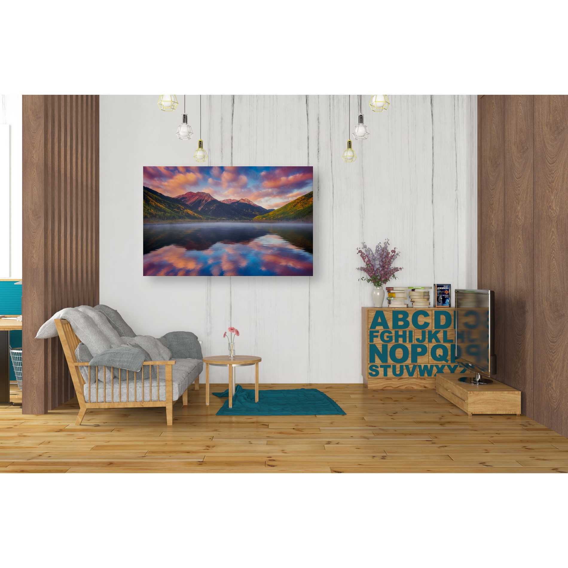 'Red Mountain Reflections' by Darren White, Canvas Wall Art,26 x 40