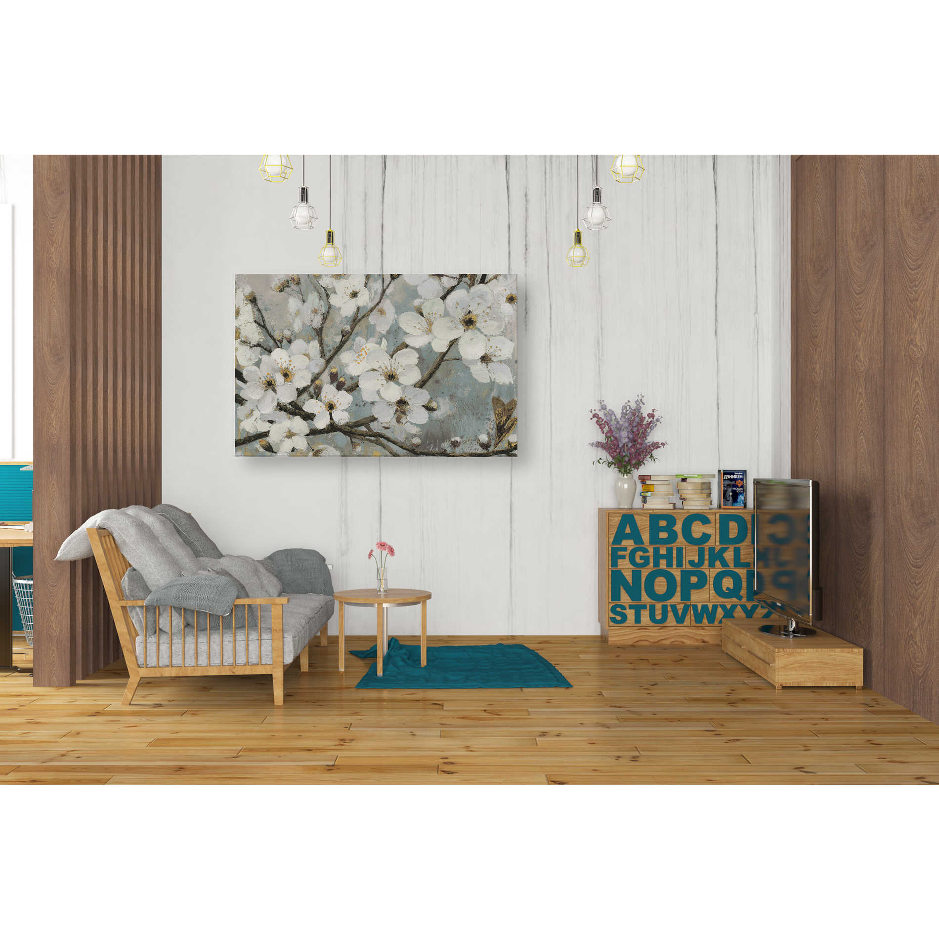 'Cherry Blossoms I BLUE' by James Wiens, Canvas Wall Art,26 x 40