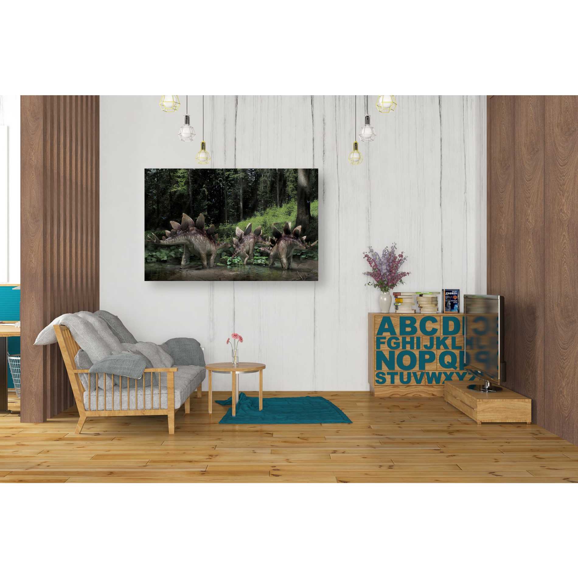 'Stegosaurus Family' Canvas Wall Art,26 x 40
