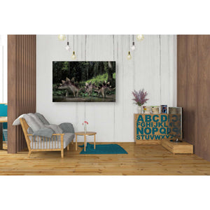 'Stegosaurus Family' Canvas Wall Art,26 x 40