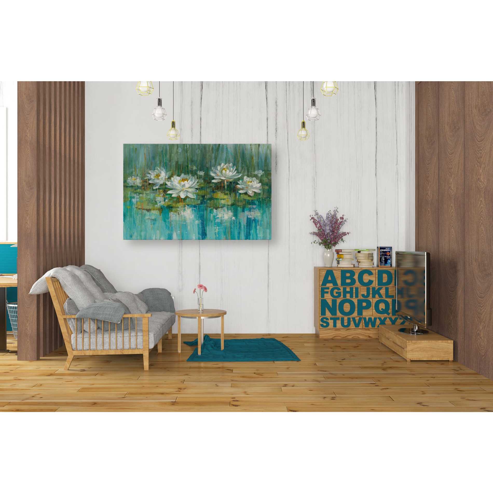 'Water Lily Pond' by Danhui Nai, Canvas Wall Art,26 x 40