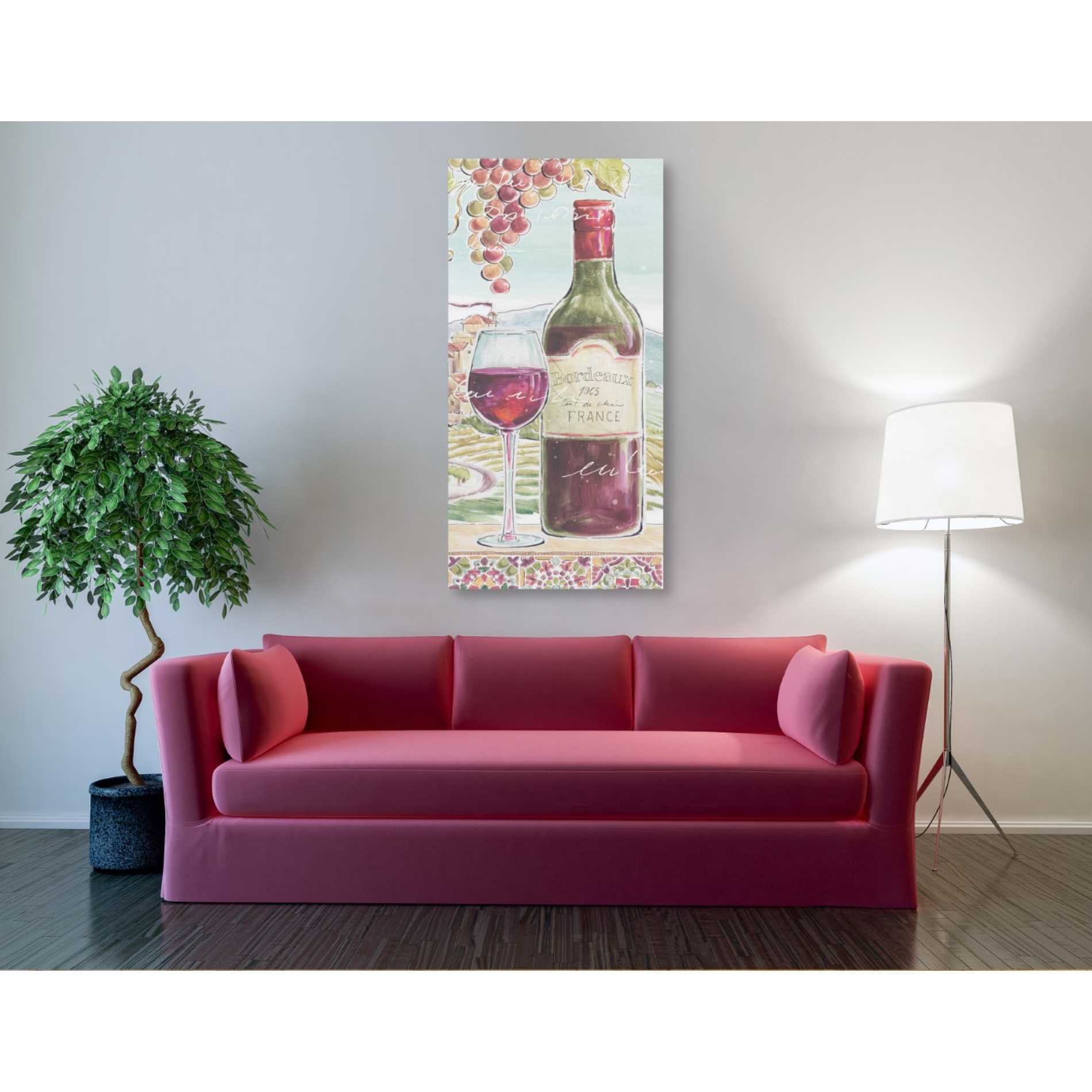 'Wine Country V' by Daphne Brissonet, Canvas Wall Art,30 x 60