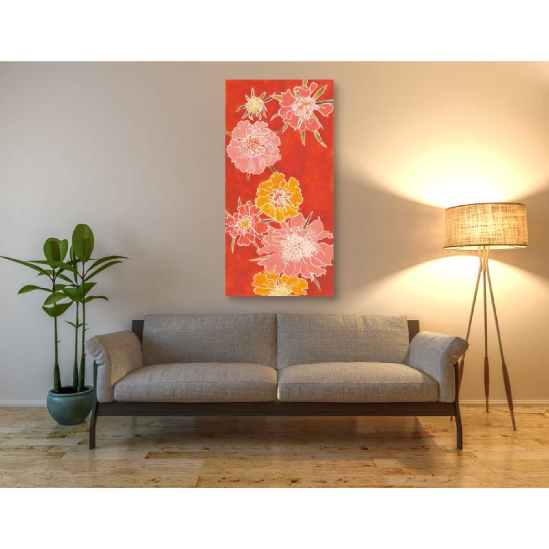'Cloisonne Beauty I' by Shirley Novak, Canvas Wall Art,60 x 30