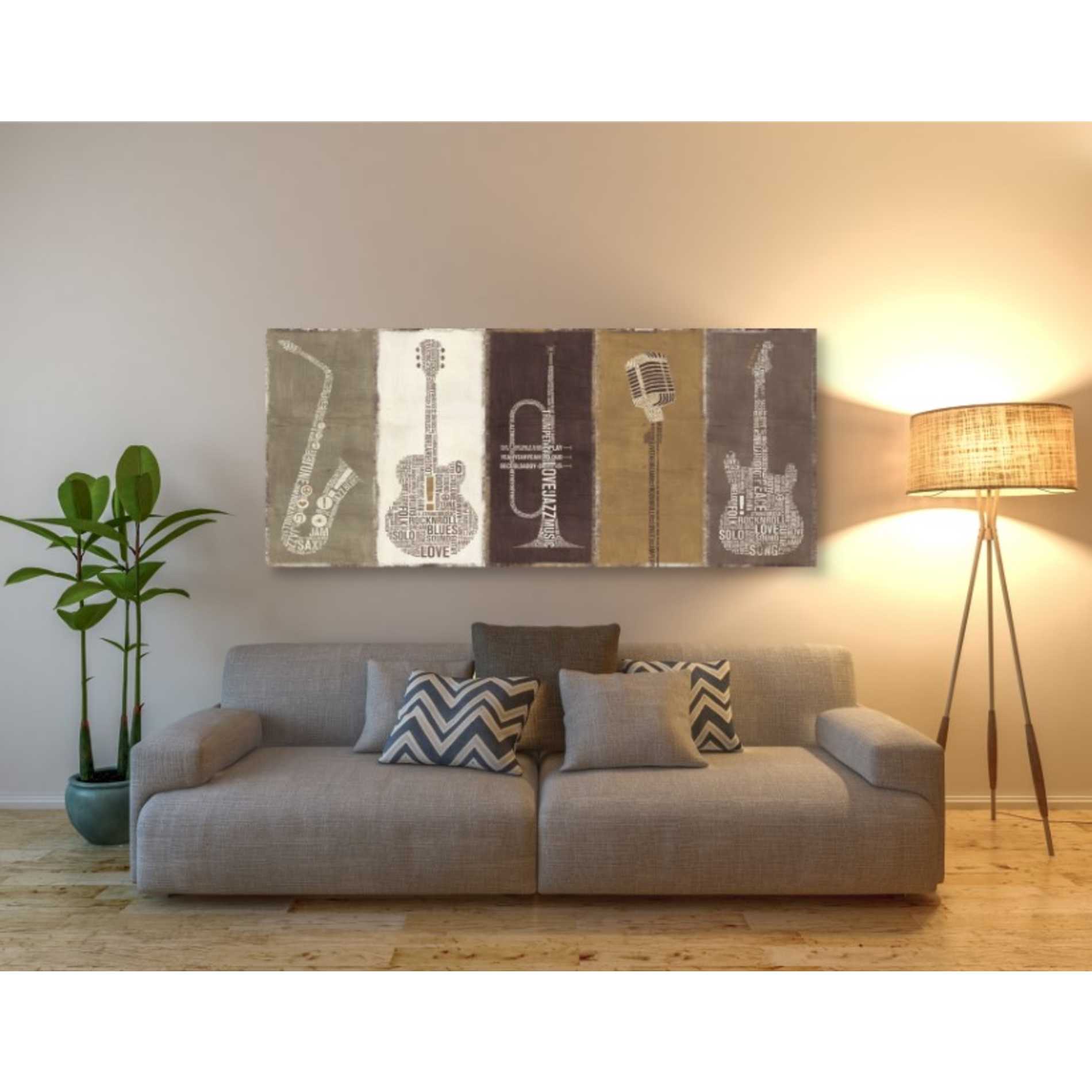 'Type Band Neutral Panel' by Michael Mullan, Canvas Wall Art,60 x 30