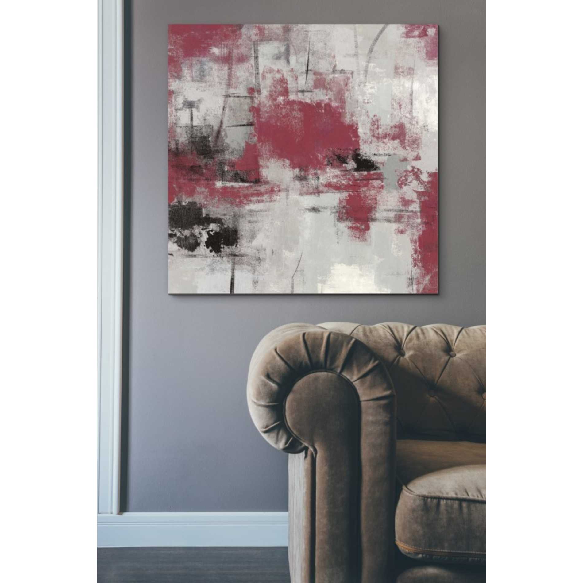 'Stone Gardens III Red' by Silvia Vassileva, Canvas Wall Art,37 x 37