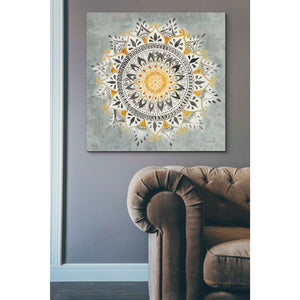 'Mandala Delight I Yellow Grey' by Danhui Nai, Canvas Wall Art,37 x 37
