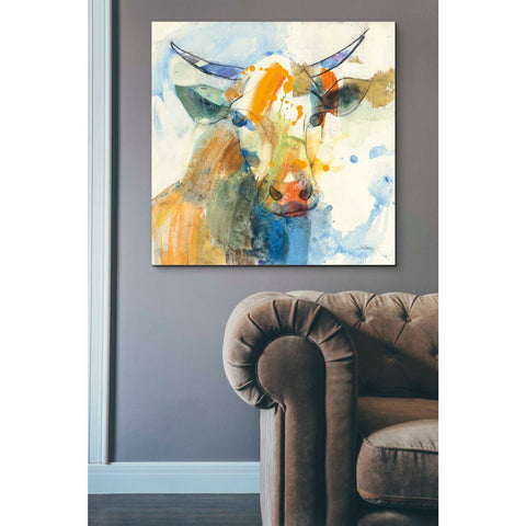 Image of 'Happy Cows I' by Albena Hristova, Canvas Wall Art,37 x 37