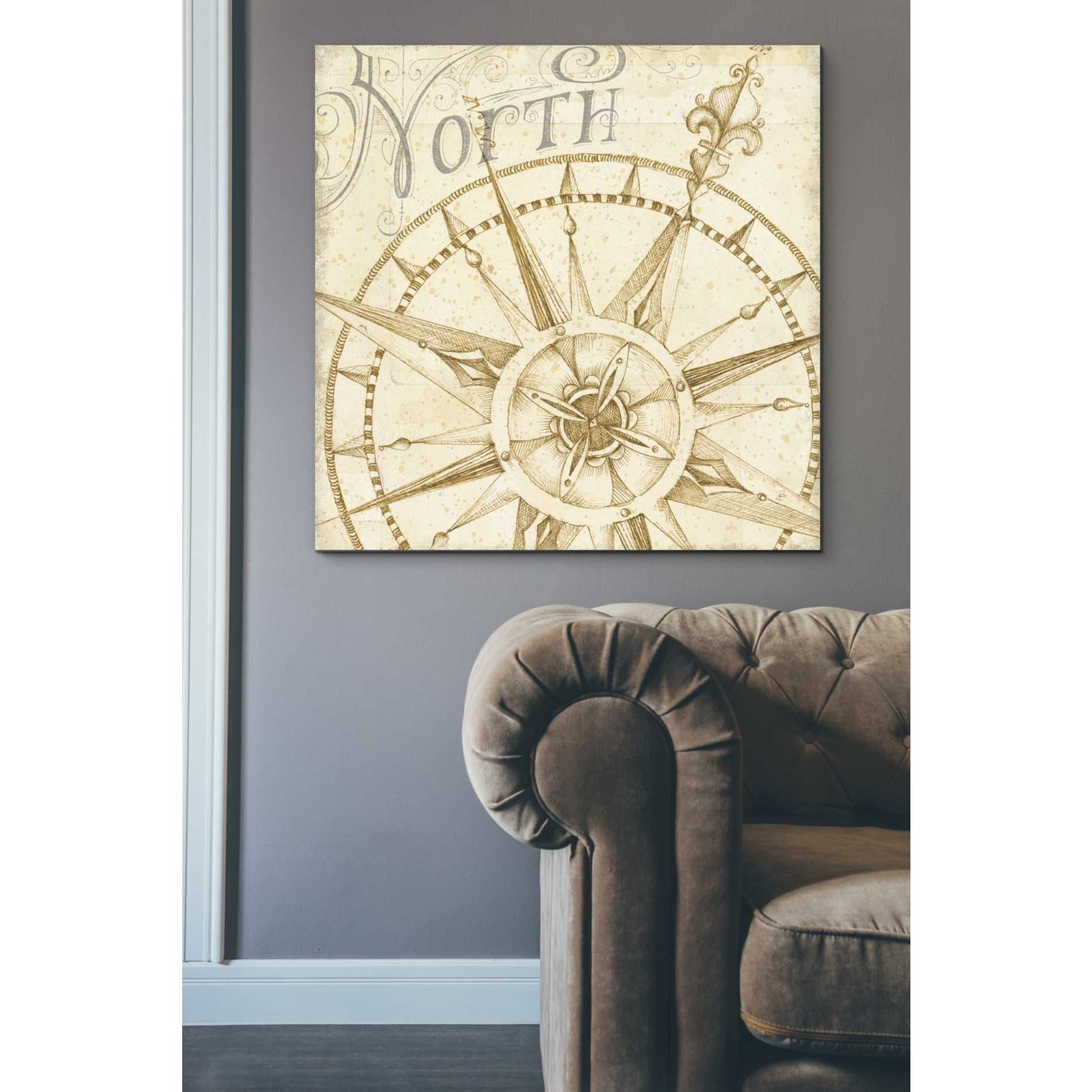 'Coast to Coast Sepia I' by Daphne Brissonet, Canvas Wall Art,37 x 37