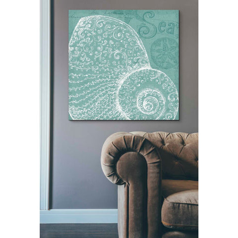 Image of 'Aqua Treasure IV' by Daphne Brissonet, Canvas Wall Art,37 x 37