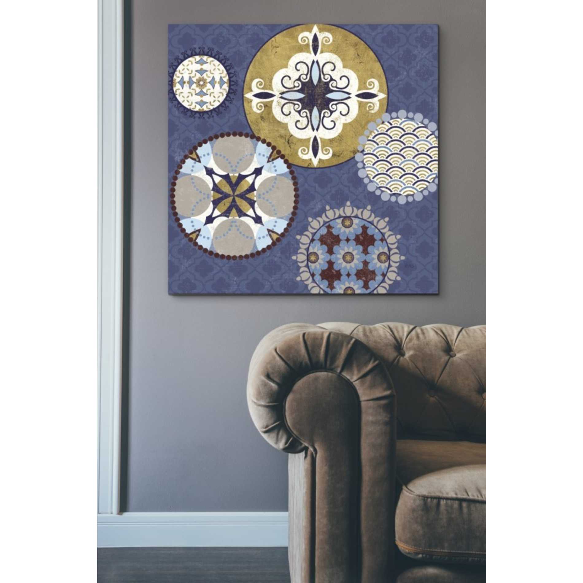 'Mediterranean Blue III' by Veronique Charron, Canvas Wall Art,37 x 37