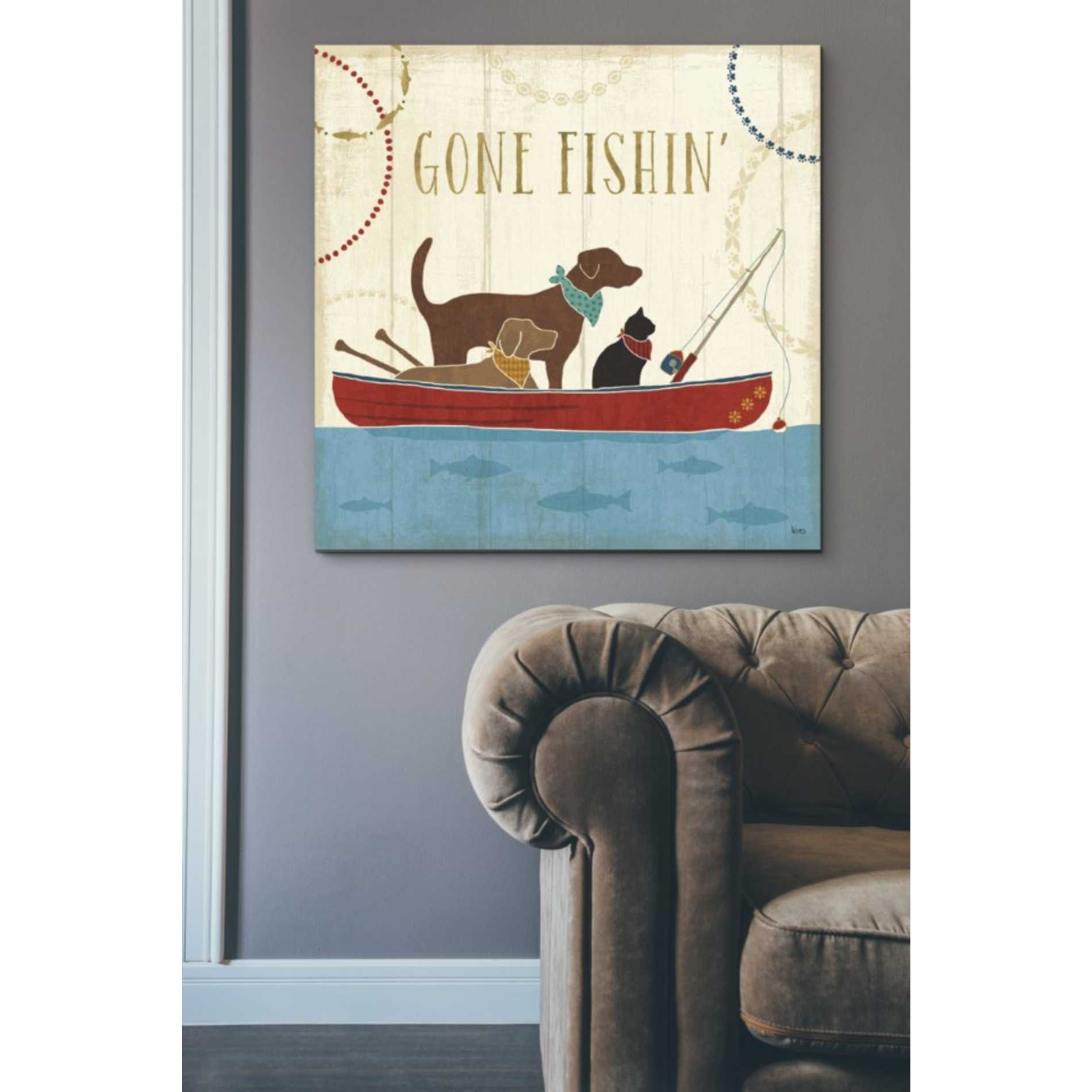 'Lake Pals III' by Veronique Charron, Canvas Wall Art,37 x 37