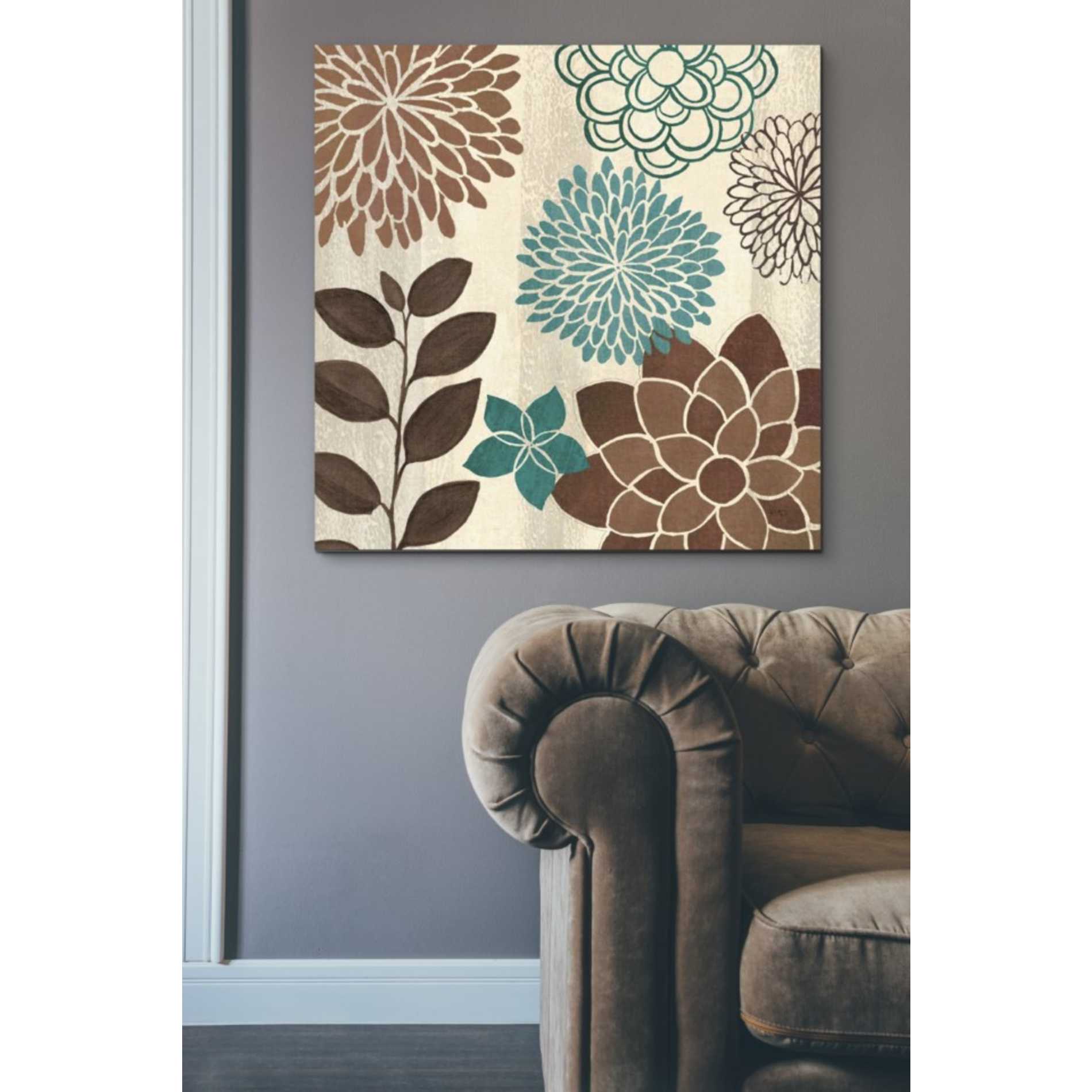 'Abstract Garden Blue I' by Veronique Charron, Canvas Wall Art,37 x 37