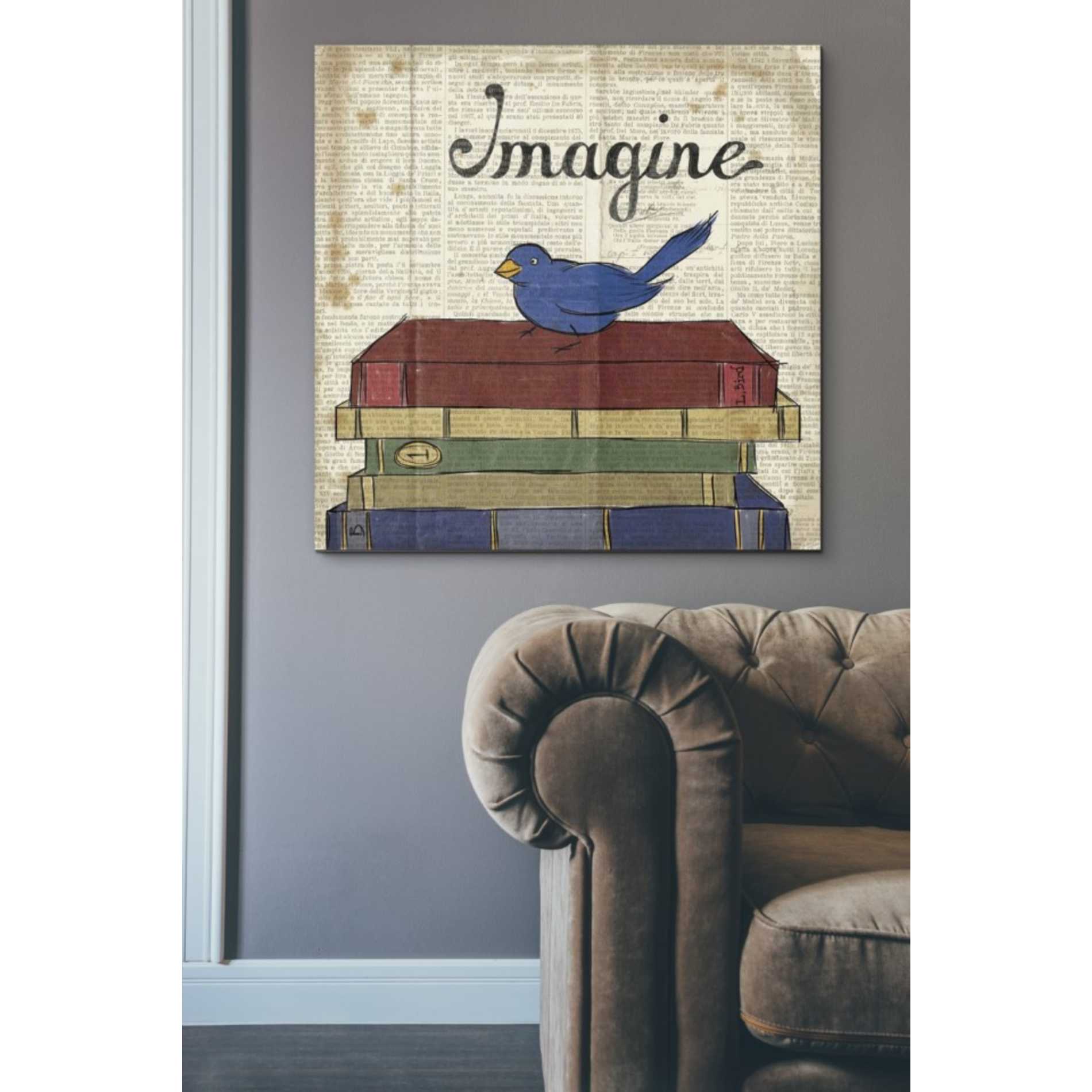 'Bird Inspiration Imagine' by Elyse DeNeige, Canvas Wall Art,37 x 37