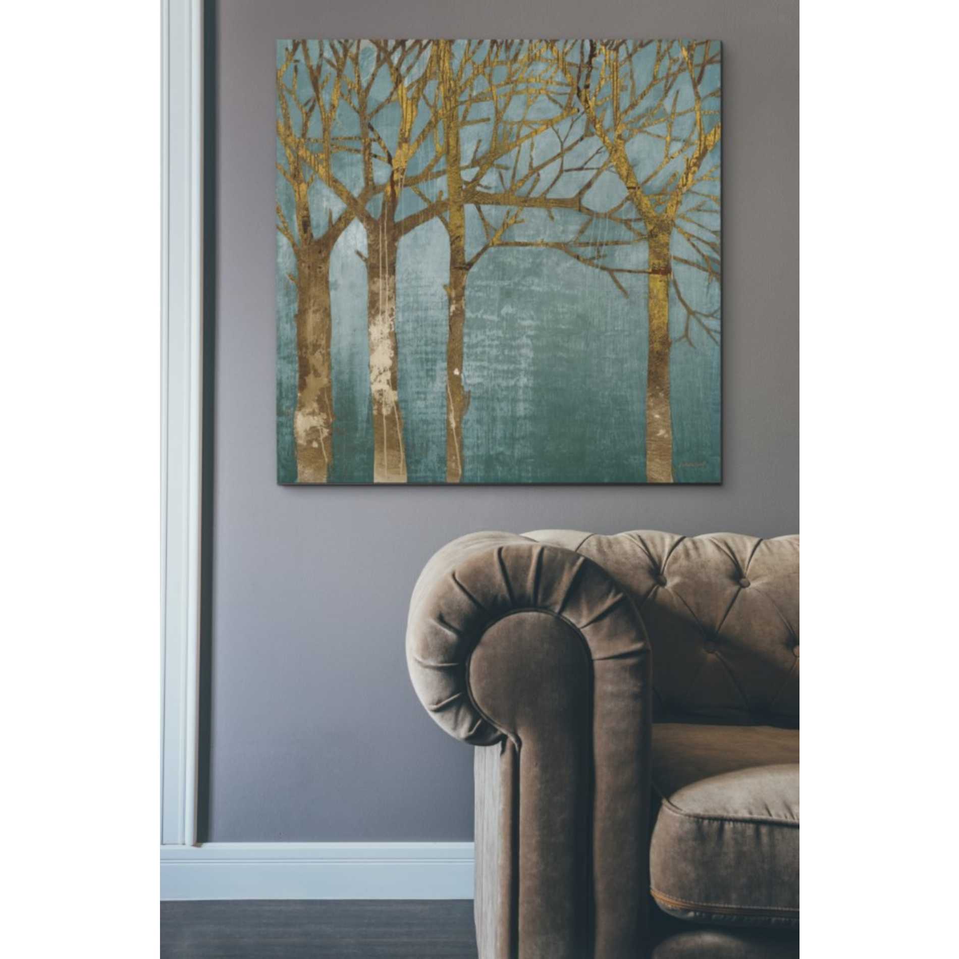 'Golden Day Turquoise' by Kathrine Lovell, Canvas Wall Art,37 x 37