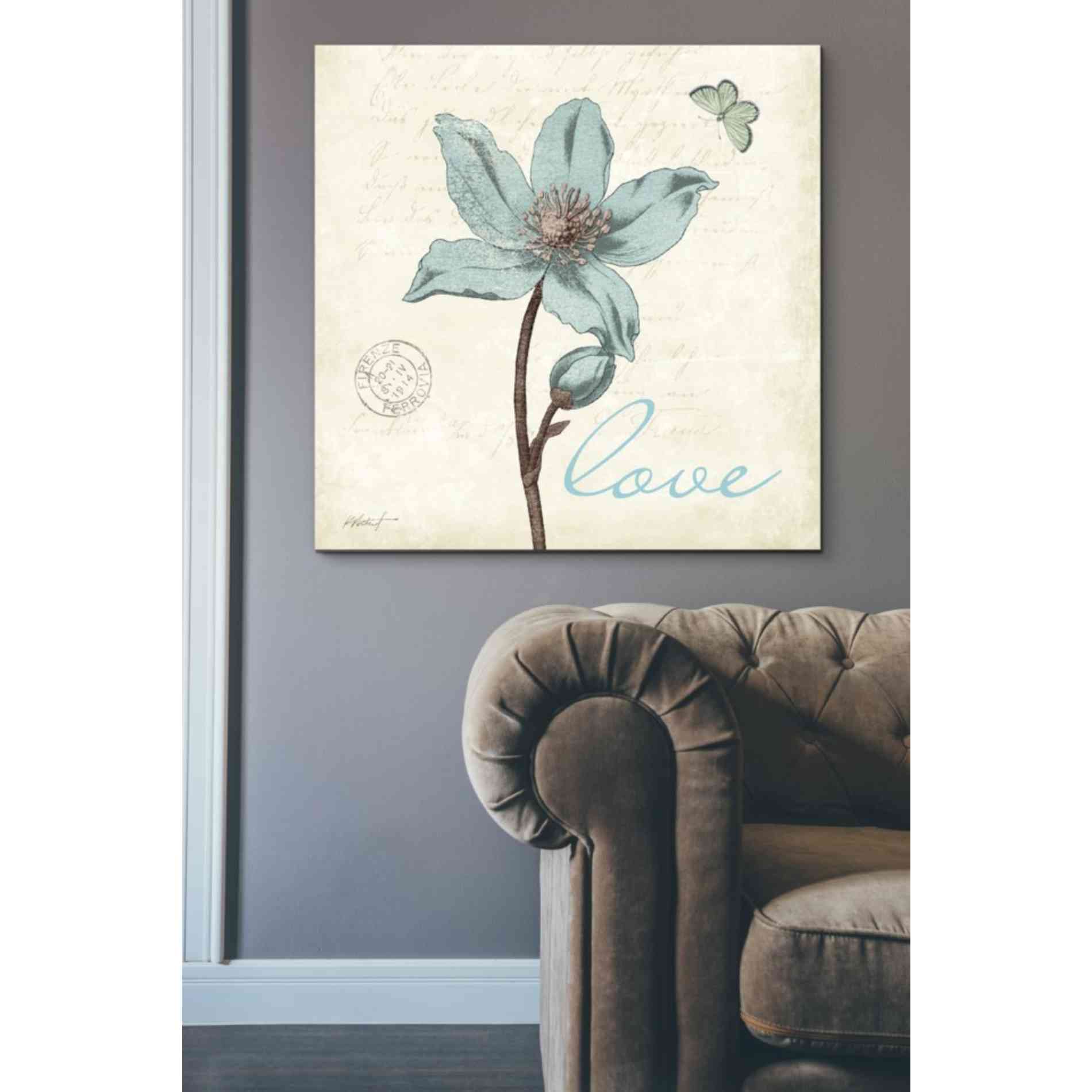 'Touch of Blue IV - Love' by Katie Pertiet, Canvas Wall Art,37 x 37