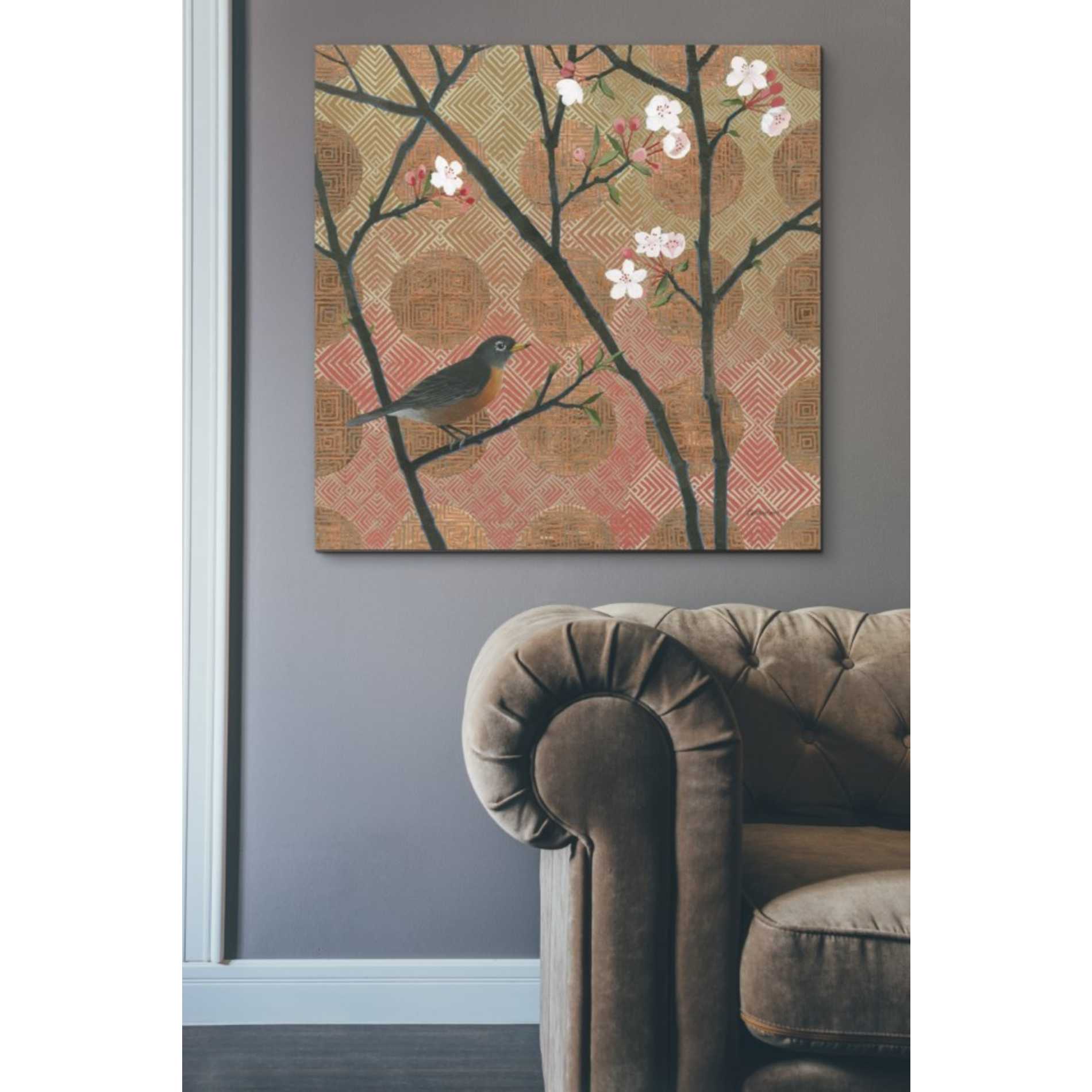 'Cherry Blossoms II' by Kathrine Lovell, Canvas Wall Art,37 x 37
