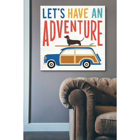 Image of 'Beach Bums Woodie' by Michael Mullan, Canvas Wall Art,37 x 37
