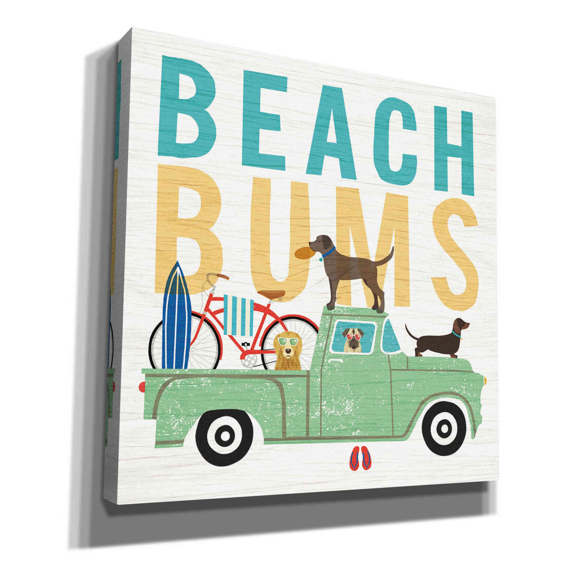 'Beach Bums Truck I square' by Michael Mullan, Canvas Wall Art