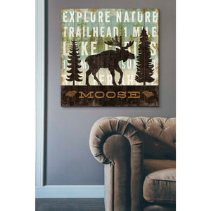 'Simple Living Moose' by Michael Mullan, Canvas Wall Art,37 x 37