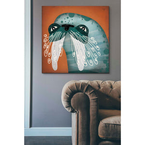 'Walrus Wow' by Ryan Fowler, Canvas Wall Art,37 x 37