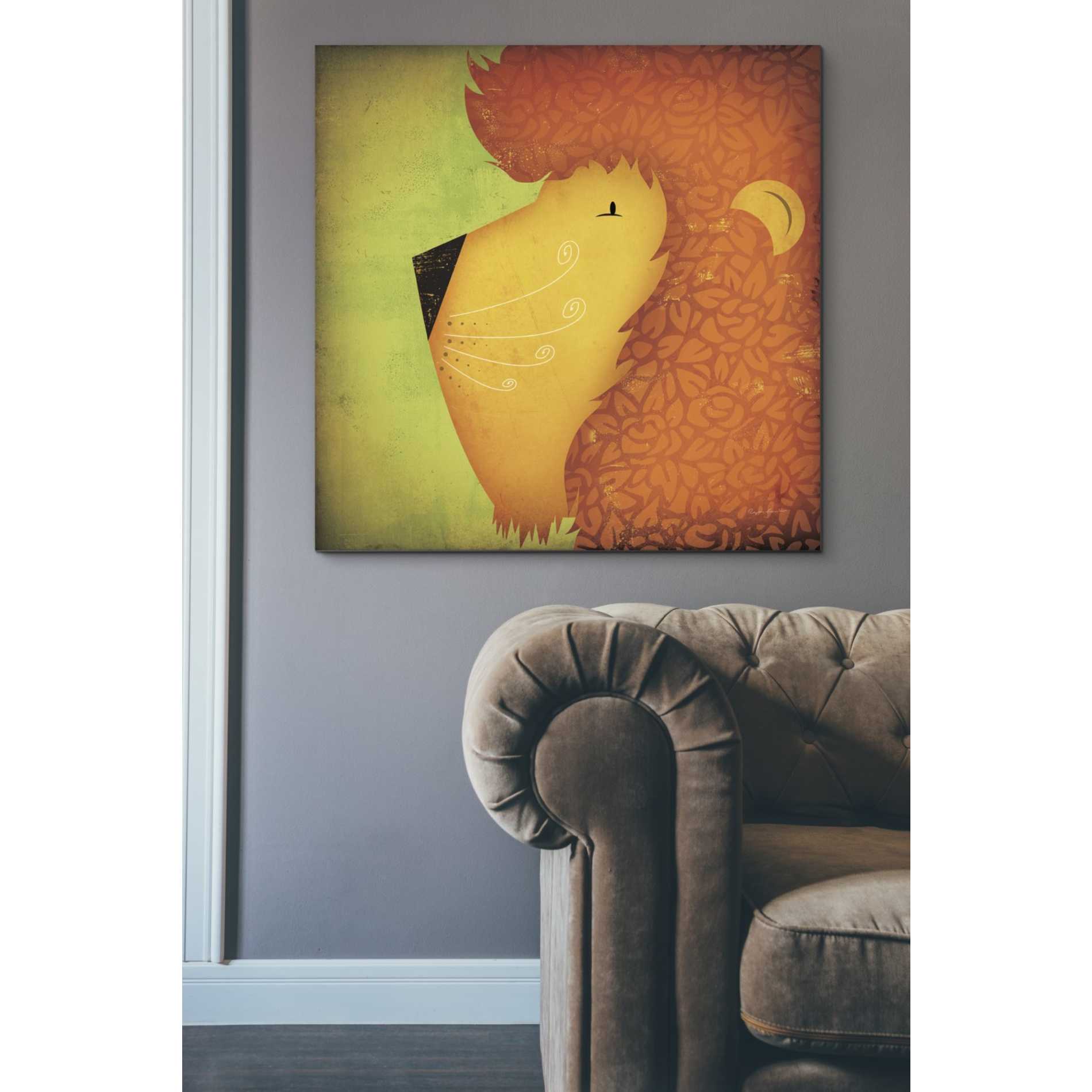 'Lion Wow' by Ryan Fowler, Canvas Wall Art,37 x 37