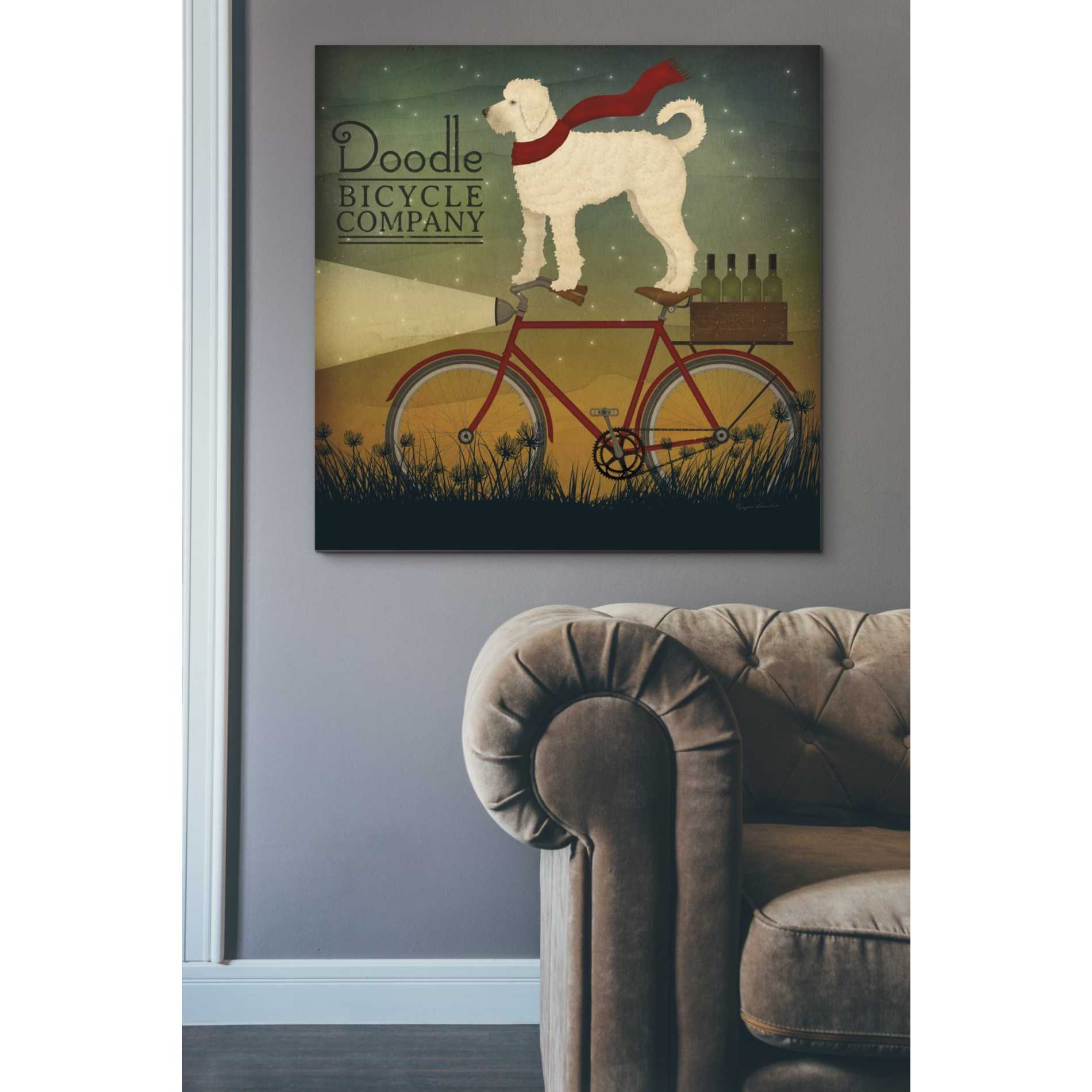 'White Doodle on Bike Summer' by Ryan Fowler, Canvas Wall Art,37 x 37