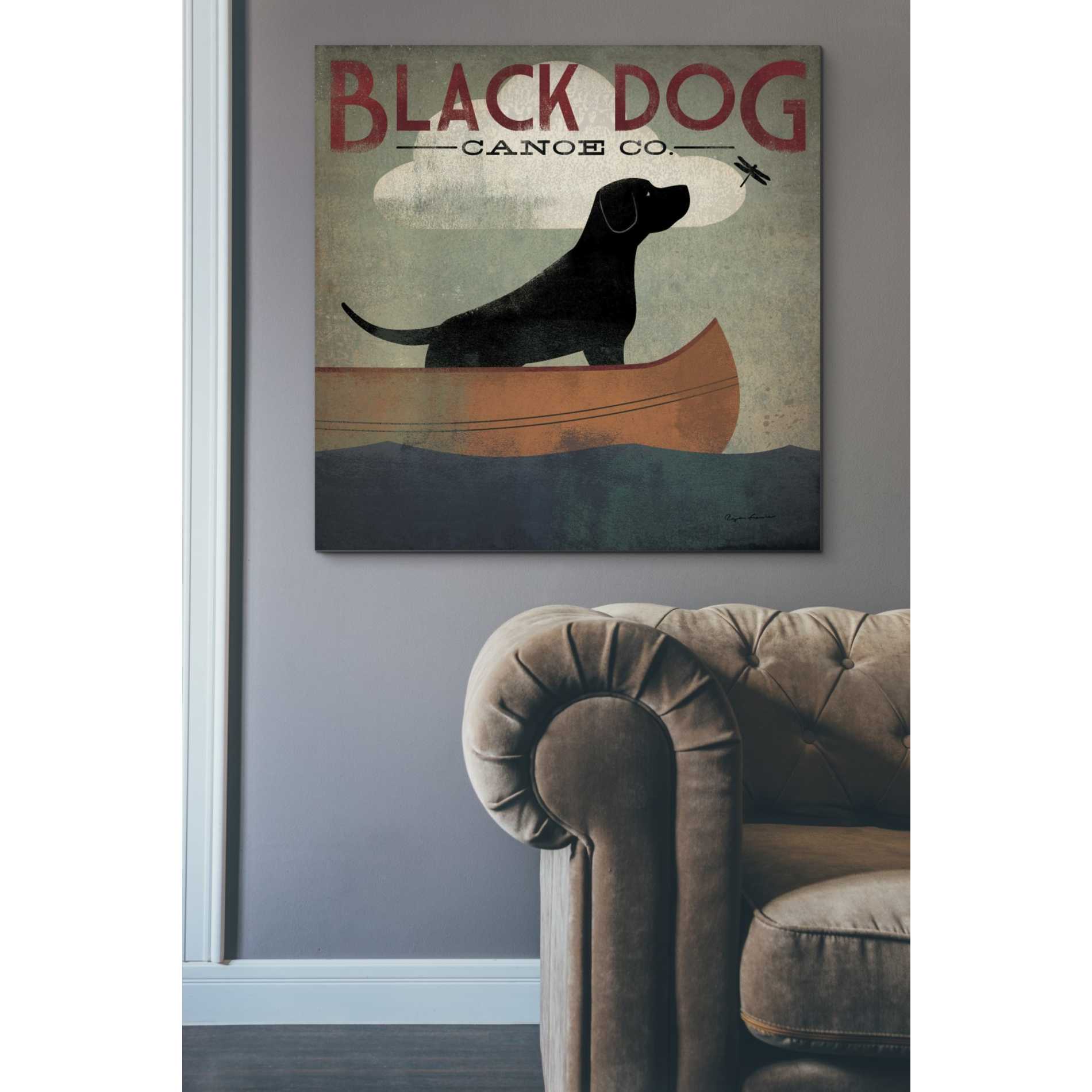 'Black Dog Canoe' by Ryan Fowler, Canvas Wall Art,37 x 37