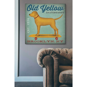 'Golden Dog on Skateboard' by Ryan Fowler, Canvas Wall Art,37 x 37