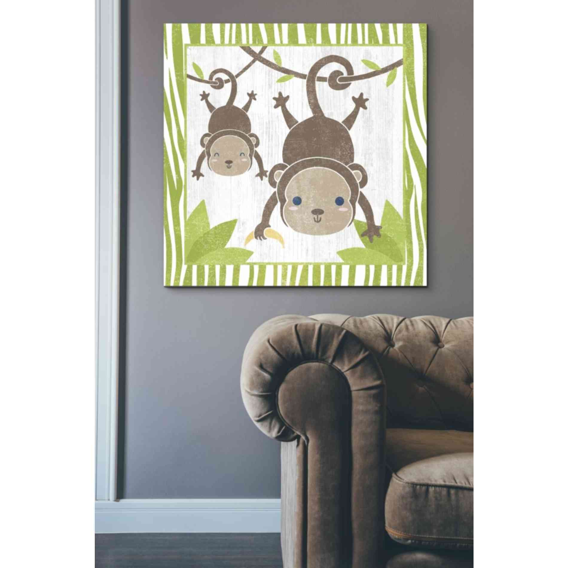 'Safari Fun Monkey' by Moira Hershey, Canvas Wall Art,37 x 37