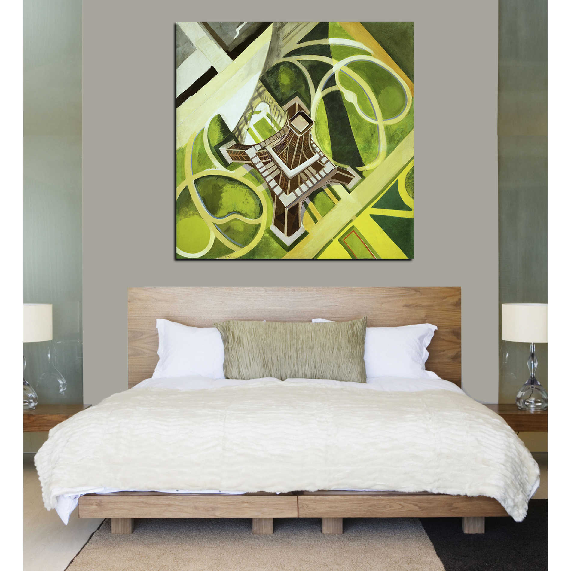 'La Tour Eiffel et Jardin du Champ de Mars' by Robert Delaunay Canvas Wall Art,37 x 37