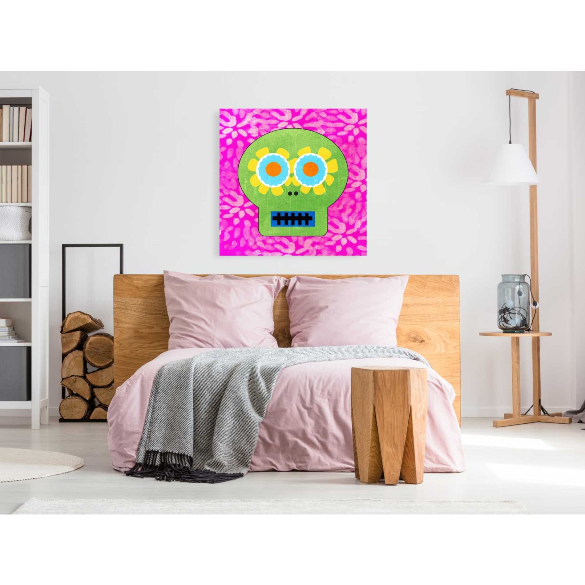 'Day Of The Dead I' by Linda Woods, Canvas Wall Art,37 x 37