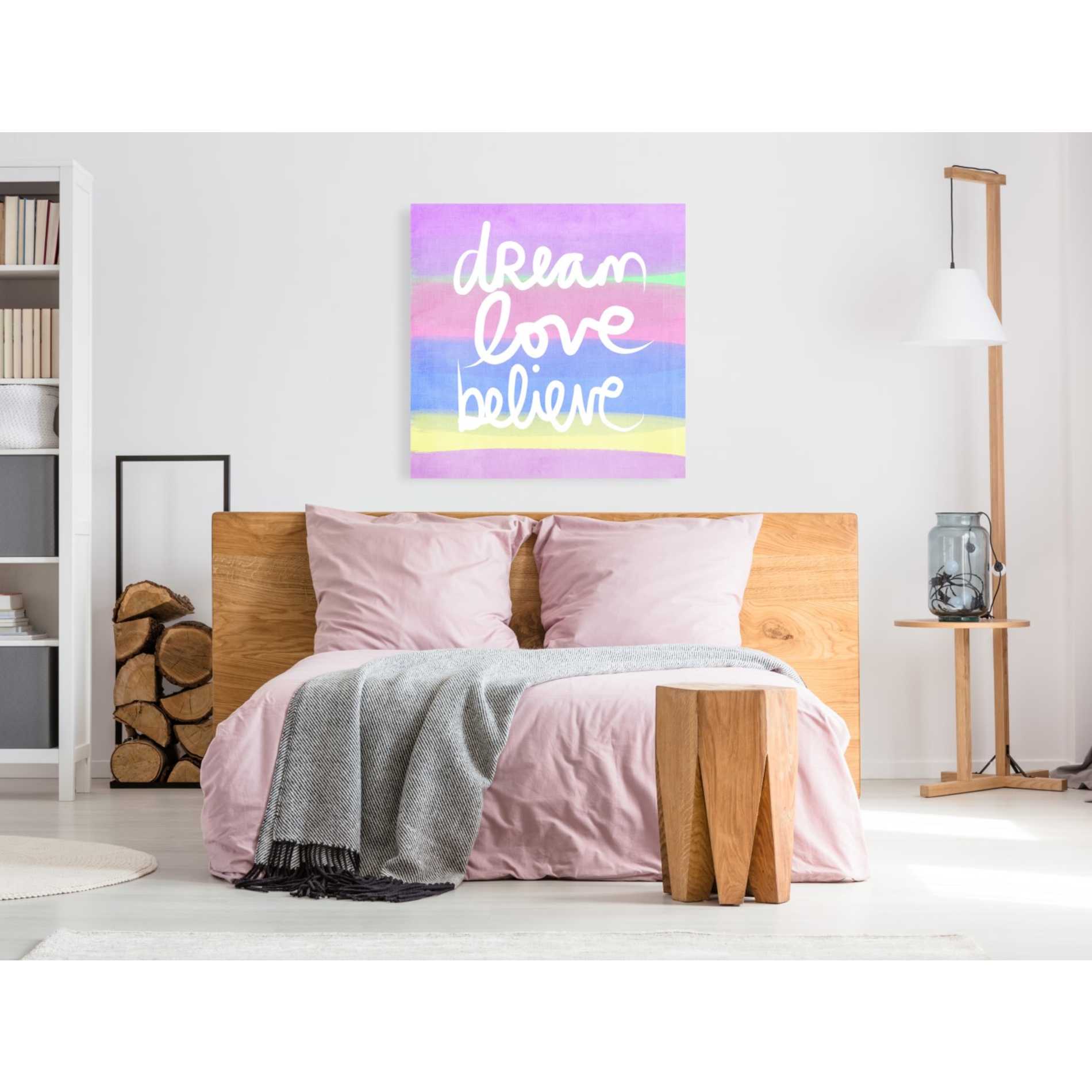 'Unicorn Stripe Dream' by Linda Woods, Canvas Wall Art,37 x 37
