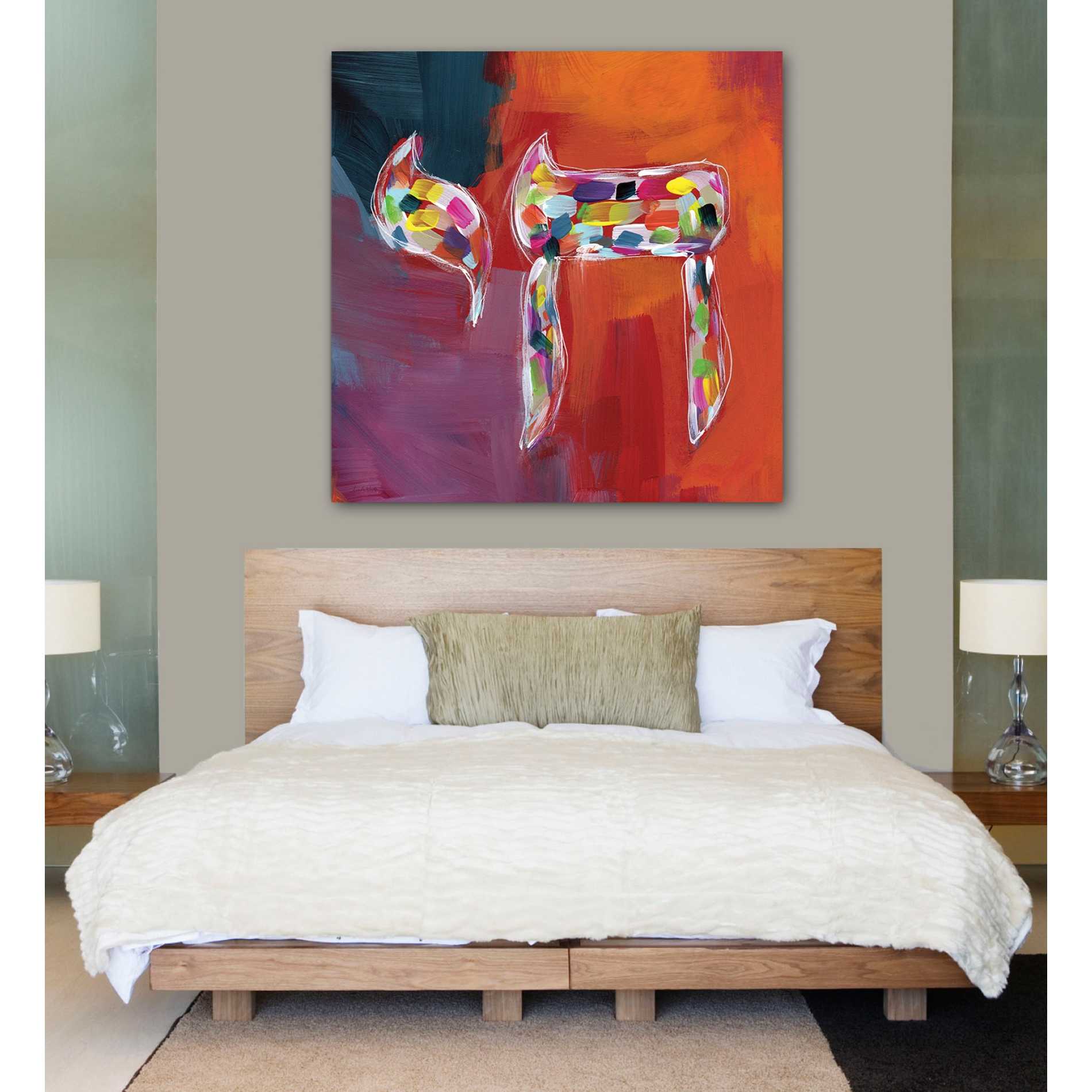 'Chai of Colors' by Linda Woods, Canvas Wall Art,37 x 37