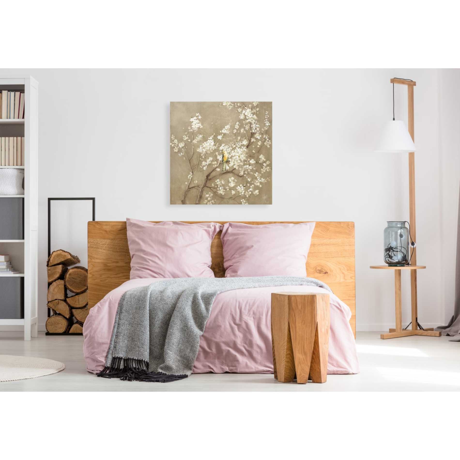 'White Cherry Blossom I Neutral' by Danhui Nai, Canvas Wall Art,37 x 37