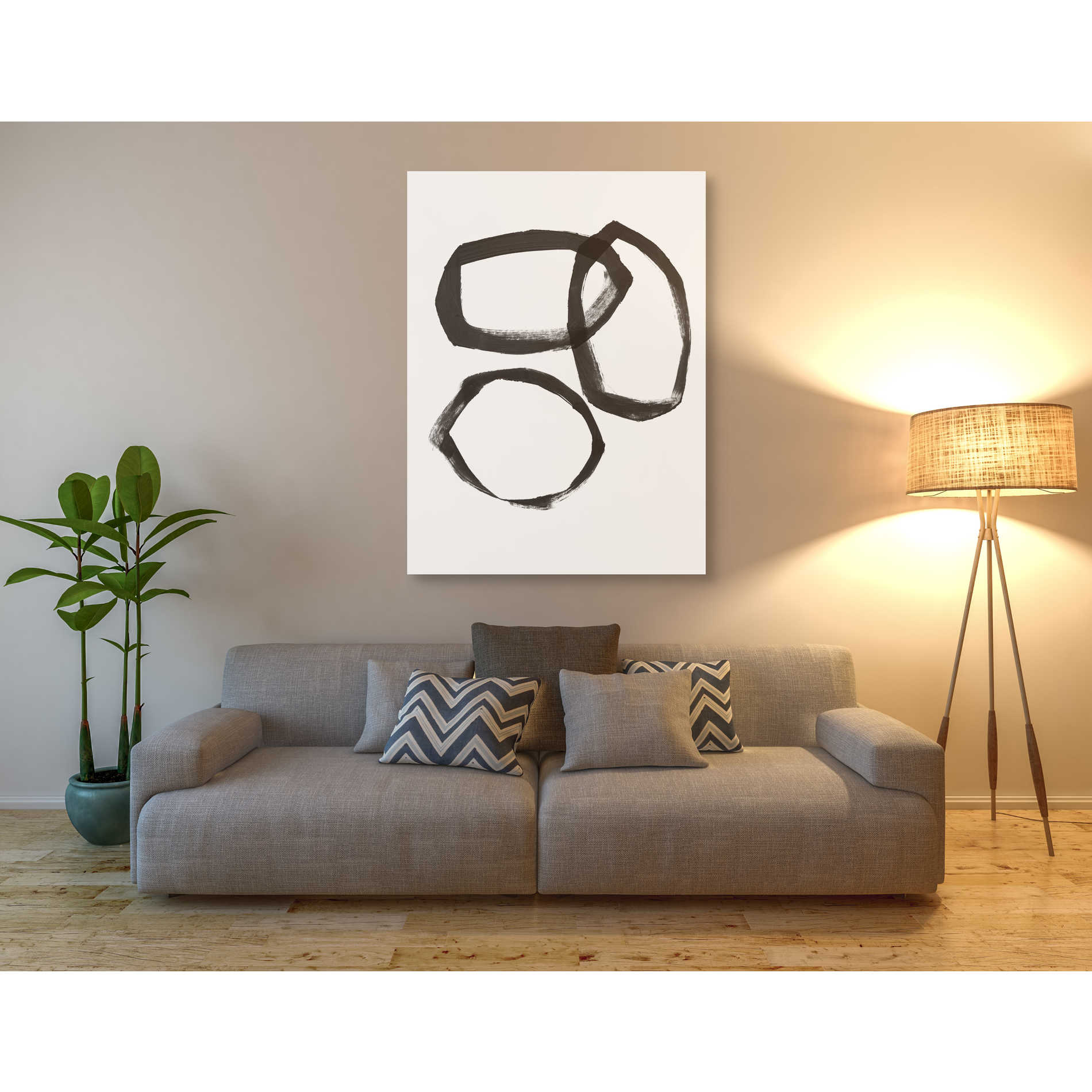 'Brushstroke Circles III' by Linda Woods, Canvas Wall Art,40 x 54