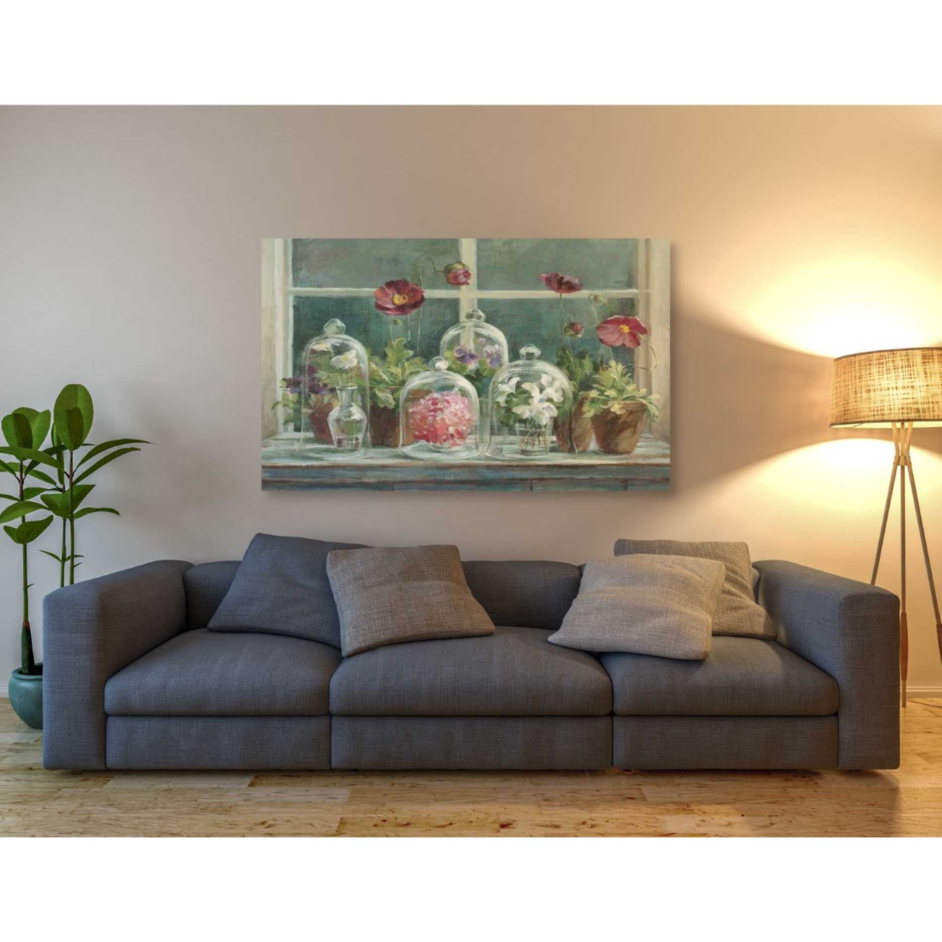 'Purple Poppies Windowsill Crop' by Danhui Nai, Canvas Wall Art,40 x 54